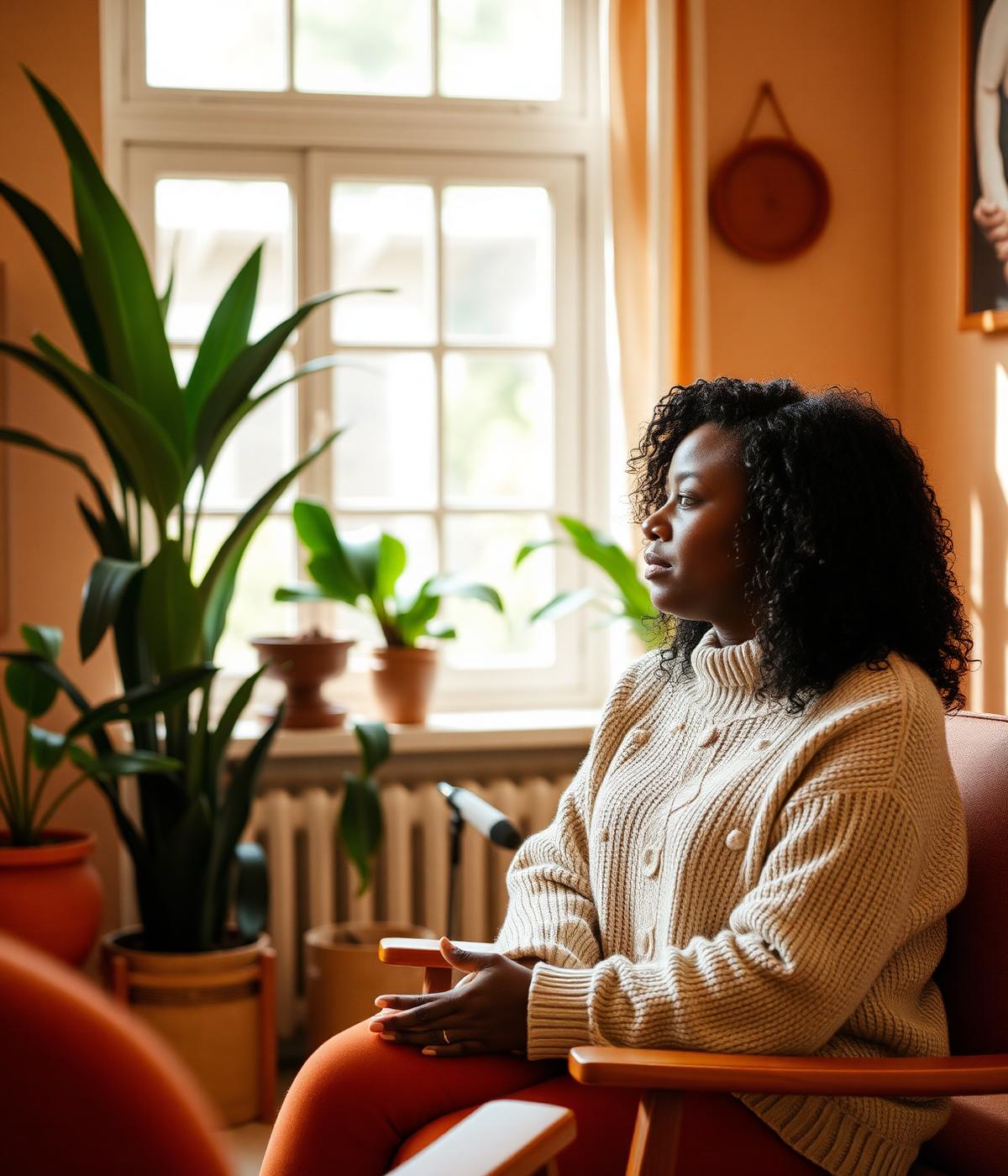 Community counselor in conversation